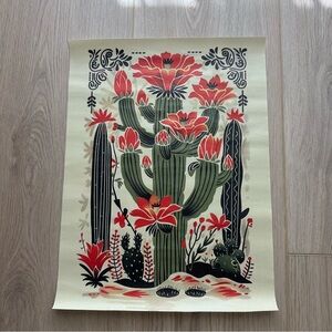 Blooming Cactus Canvas Art Print Poster